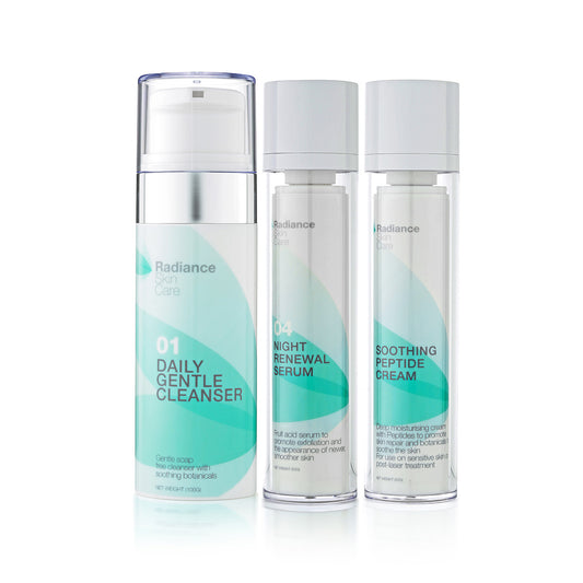 Radiance Evening Set 4 - Gentle Cleanser and Soothing Peptide Cream